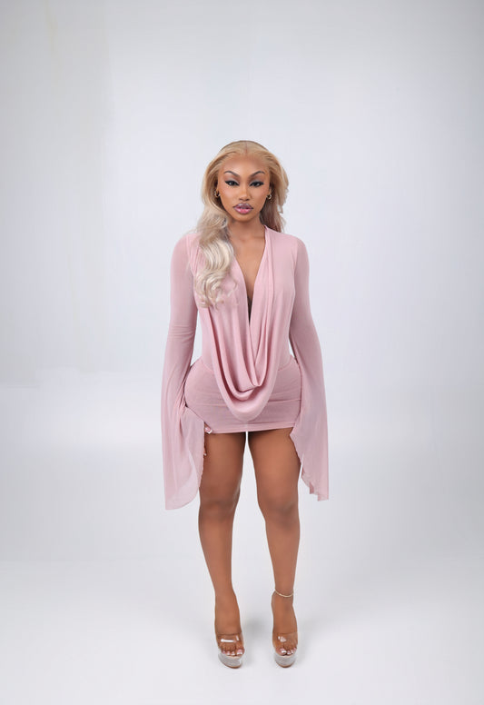 Silk Intentions Draped Plunge Dress